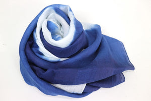 Nagao Orifu natural indigo-dyed scarf (silk)