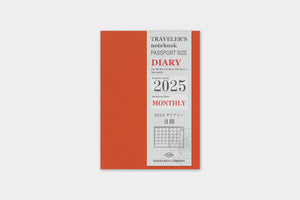 2025 Traveler's Notebook (TRC) - Monthly Diary refill Passport size