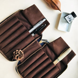 Kyoku Haku 10-piece pen case (Nishijin textile)