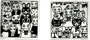 Sanby x Yumi Kitagashi rubber stamp (2 patterns)