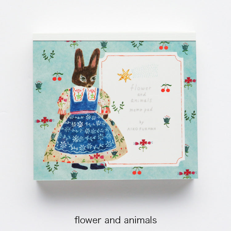 Cozyca - Memo pad - Flower and animals by Aiko Fukawa