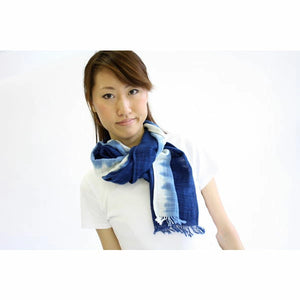 Nagao Orifu natural indigo-dyed scarf (cotton)