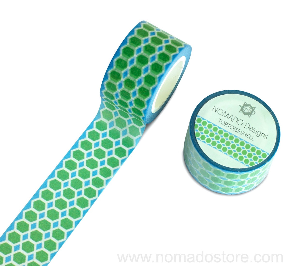 Green Floral Pattern Washi Tape - 25mm