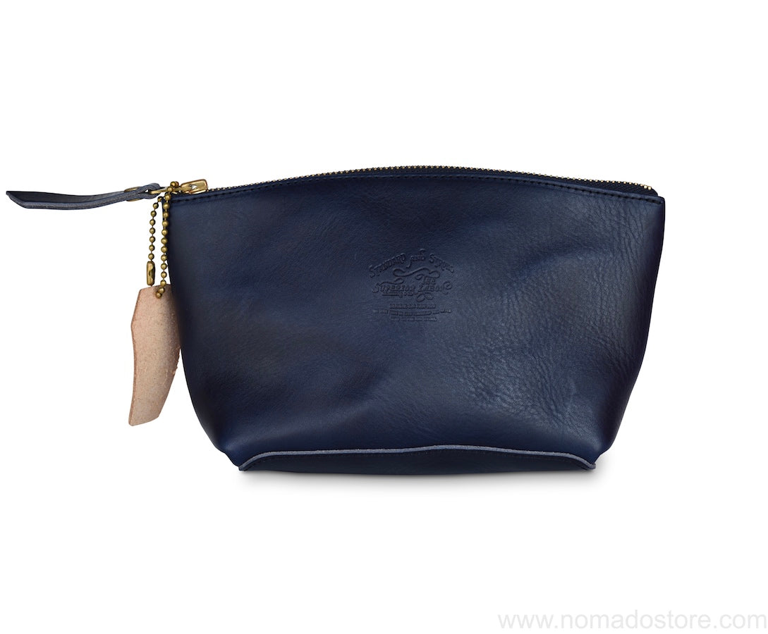 The Superior Labor leather pouch Size L (navy, natural, dark brown