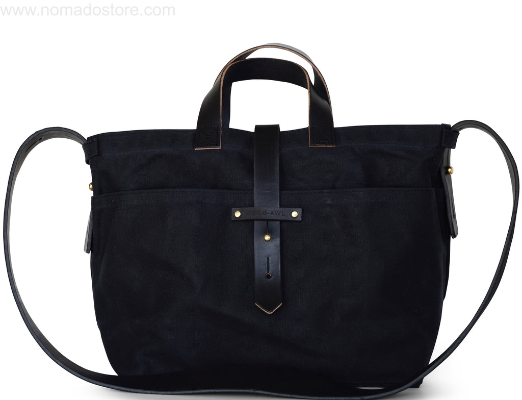 Peg and Awl Waxed Canvas Tote - Moss/Zipper - NOMADO Store