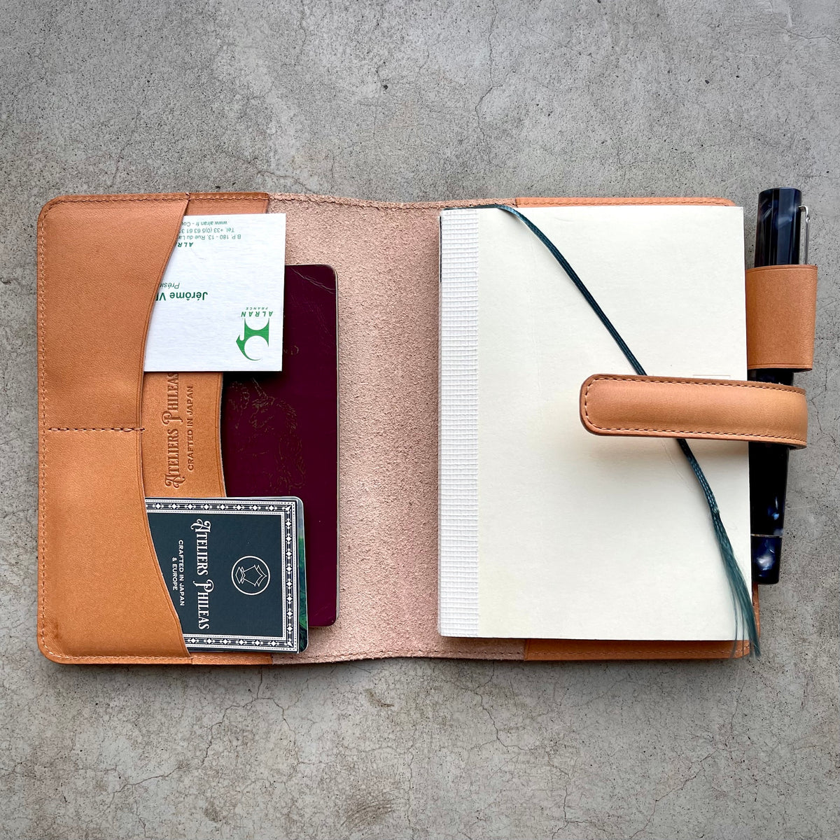 Yokohama A6 Leather Notebook Cover (orange, green or blue